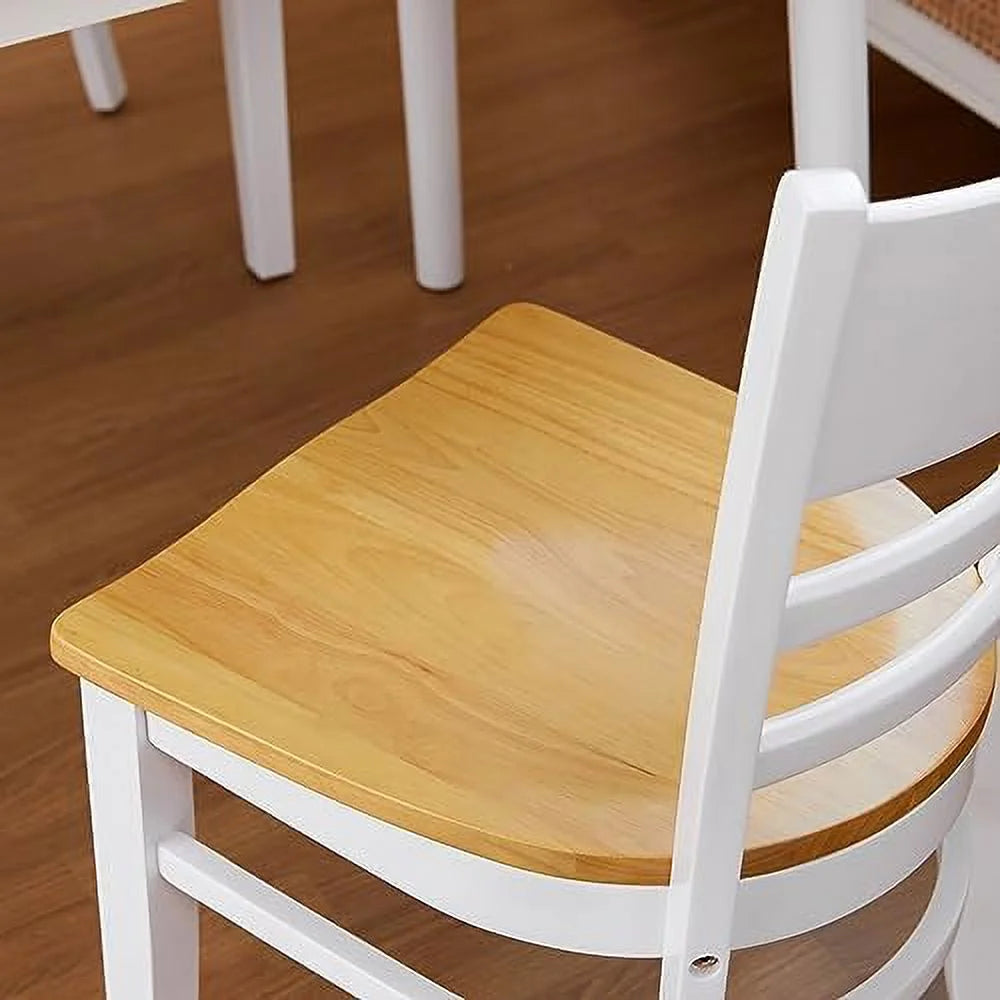 Wooden Dining Chairs Set of 2 Ladder Back Armless Walnut X7269