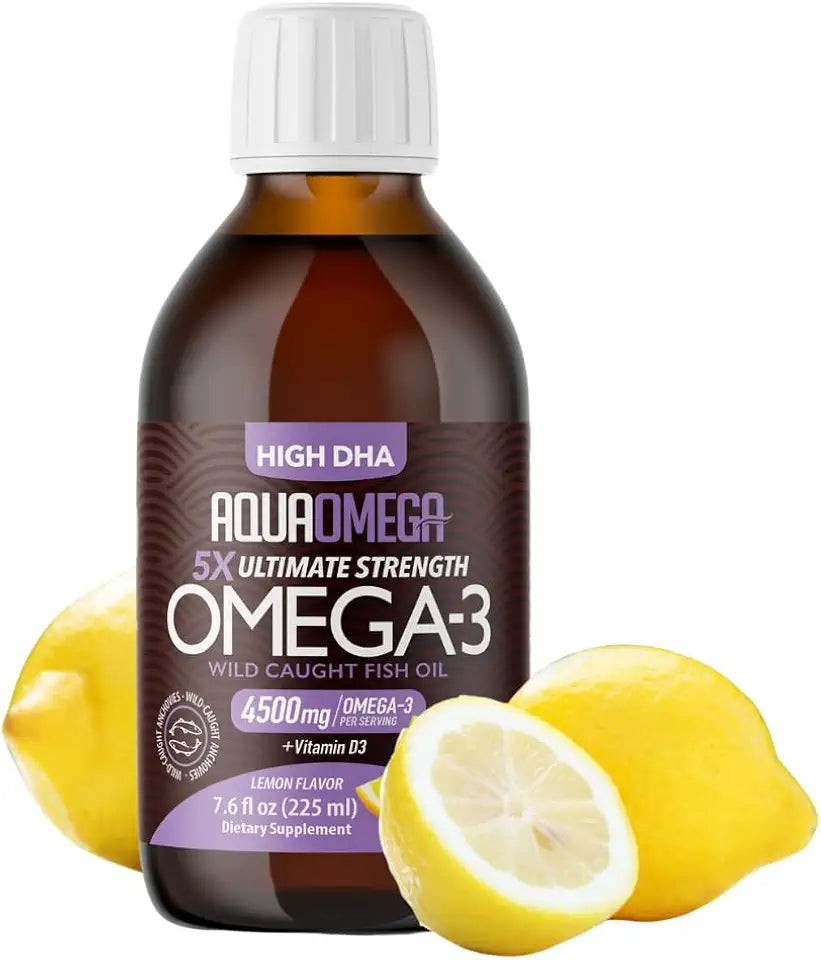 Omega 3 Fish Oil Liquid 4500mg Lemon Flavor U49482