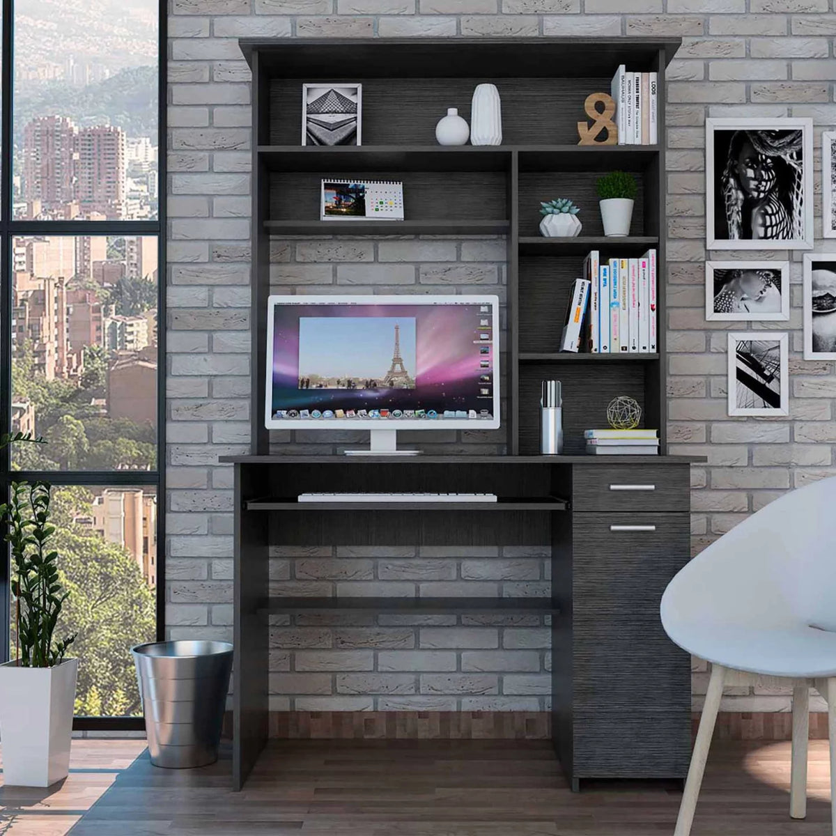 Engineered Wood Desk in Gray S78713
