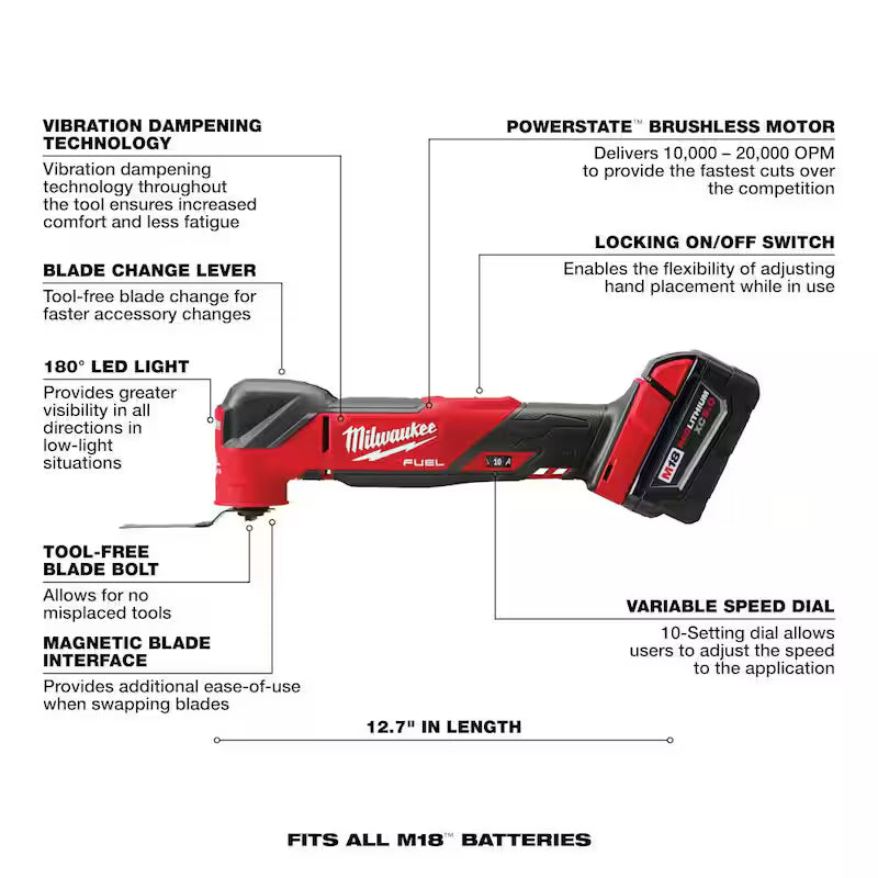 18V Cordless Brushless Oscillating Multi-Tool Kit with Hammer Drill B952