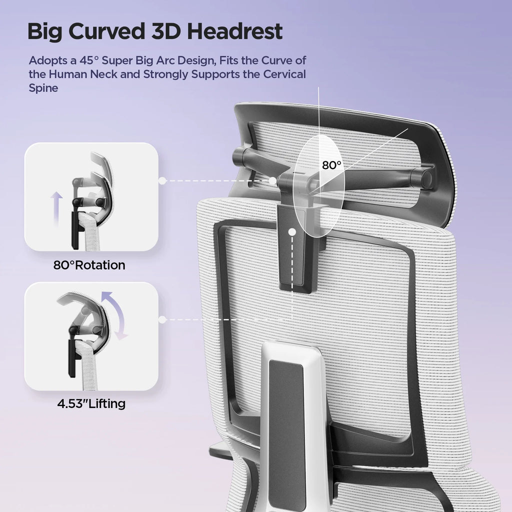 White Ergonomic Office Chair with Lumbar Support Y279722
