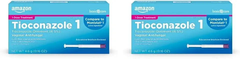 Tioconazole Ointment 6.5 Percent Vaginal Antifungal 1-Dose Treatment 0.16 Ounce Pack of 2 M549