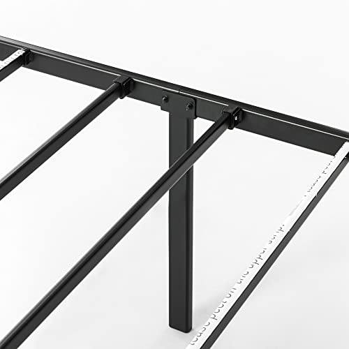 14 Inch Metal Platform Bed with Steel Slat Mattress Foundation Queen Black L910