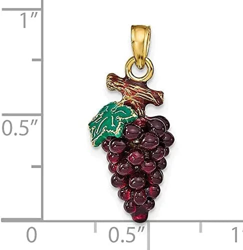 14K Yellow Gold Enamel Grapes Y199