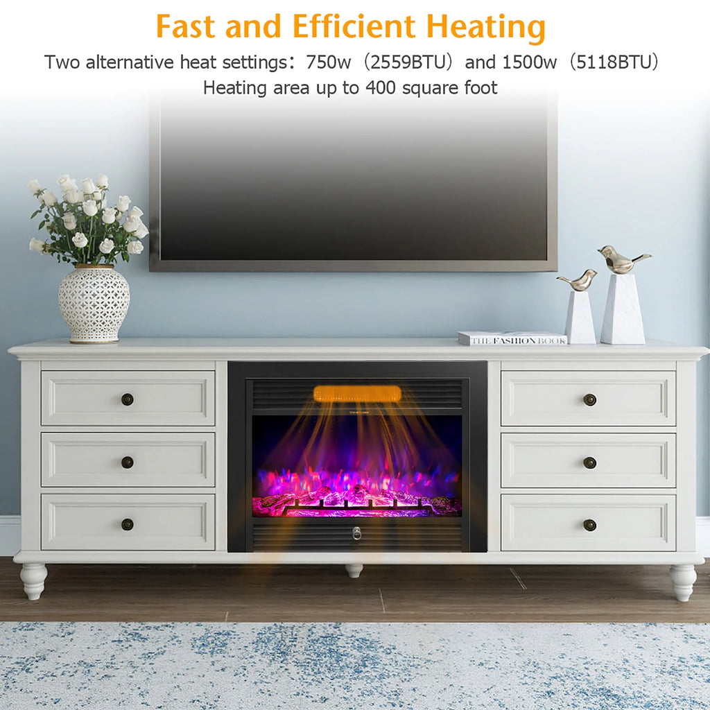 28.5 Electric Fireplace Insert Heater with Remote Y1681