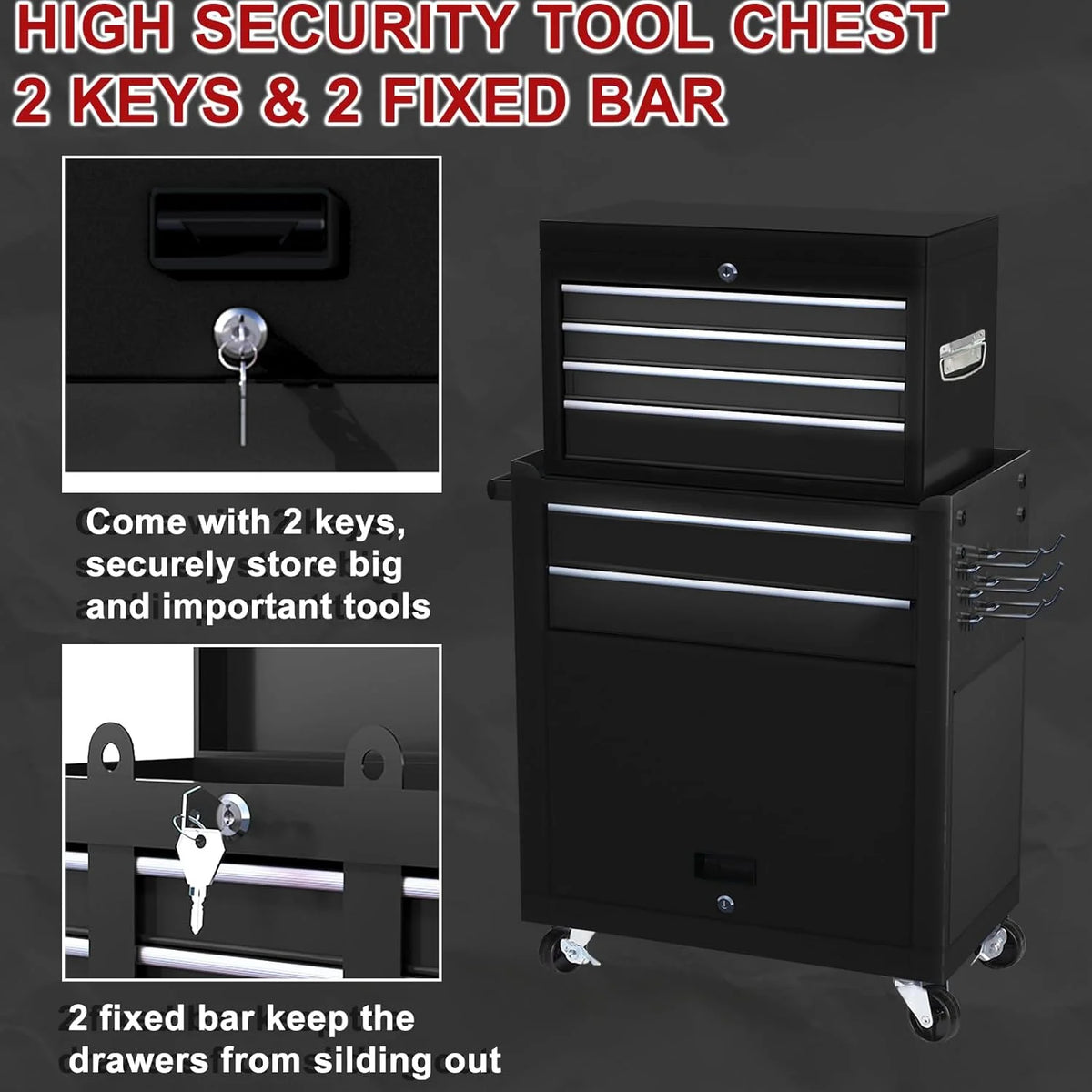 9 Drawer Rolling Tool Chest Black U1237