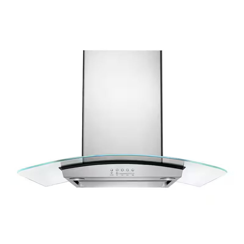 Glass Wall Mount Range Hood in Stainless Steel T865