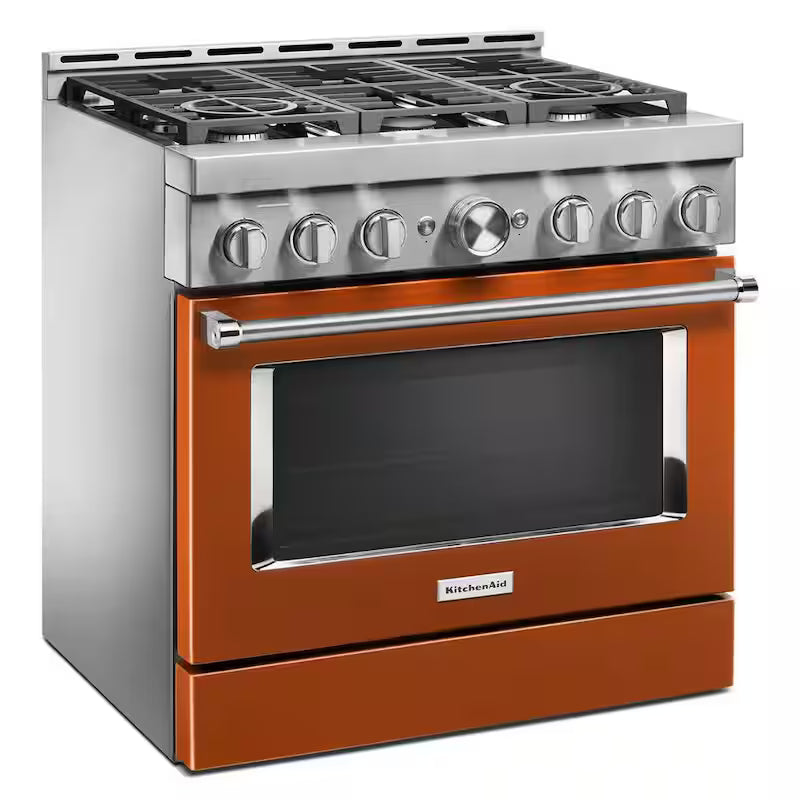 5.1 cu. ft. Smart Gas Range with Self-Cleaning and True Convection in Scorched Orange X351