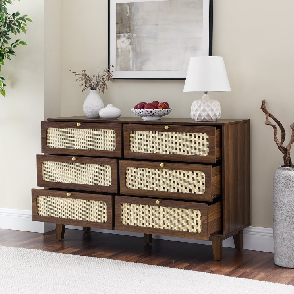 Antique Wooden 6-Drawer Dresser Storage Cabinet Z8980