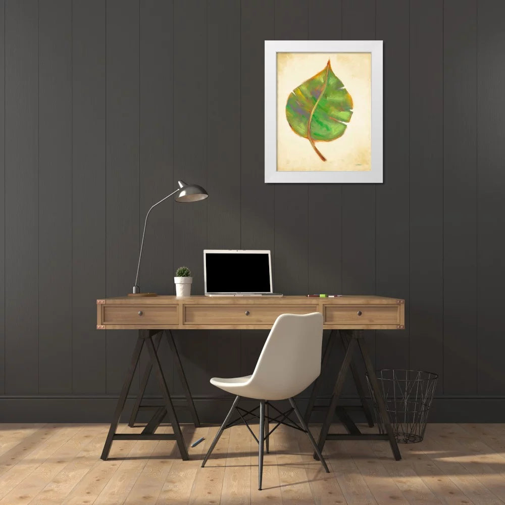 White Modern Wood Framed Art Print R514