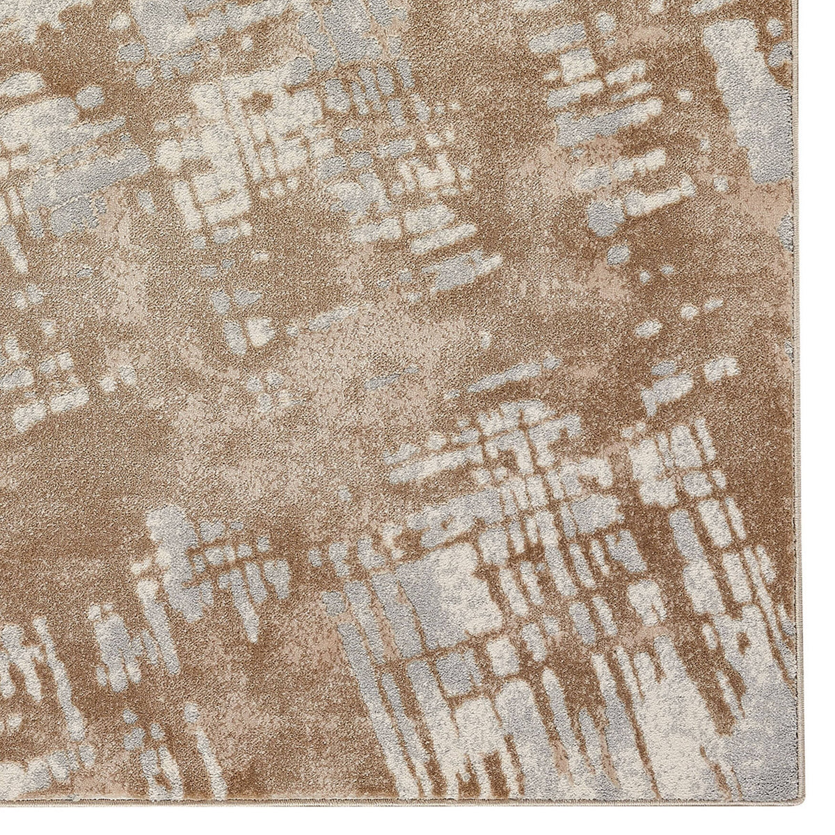 Tan Light Blue Small Rug B3088