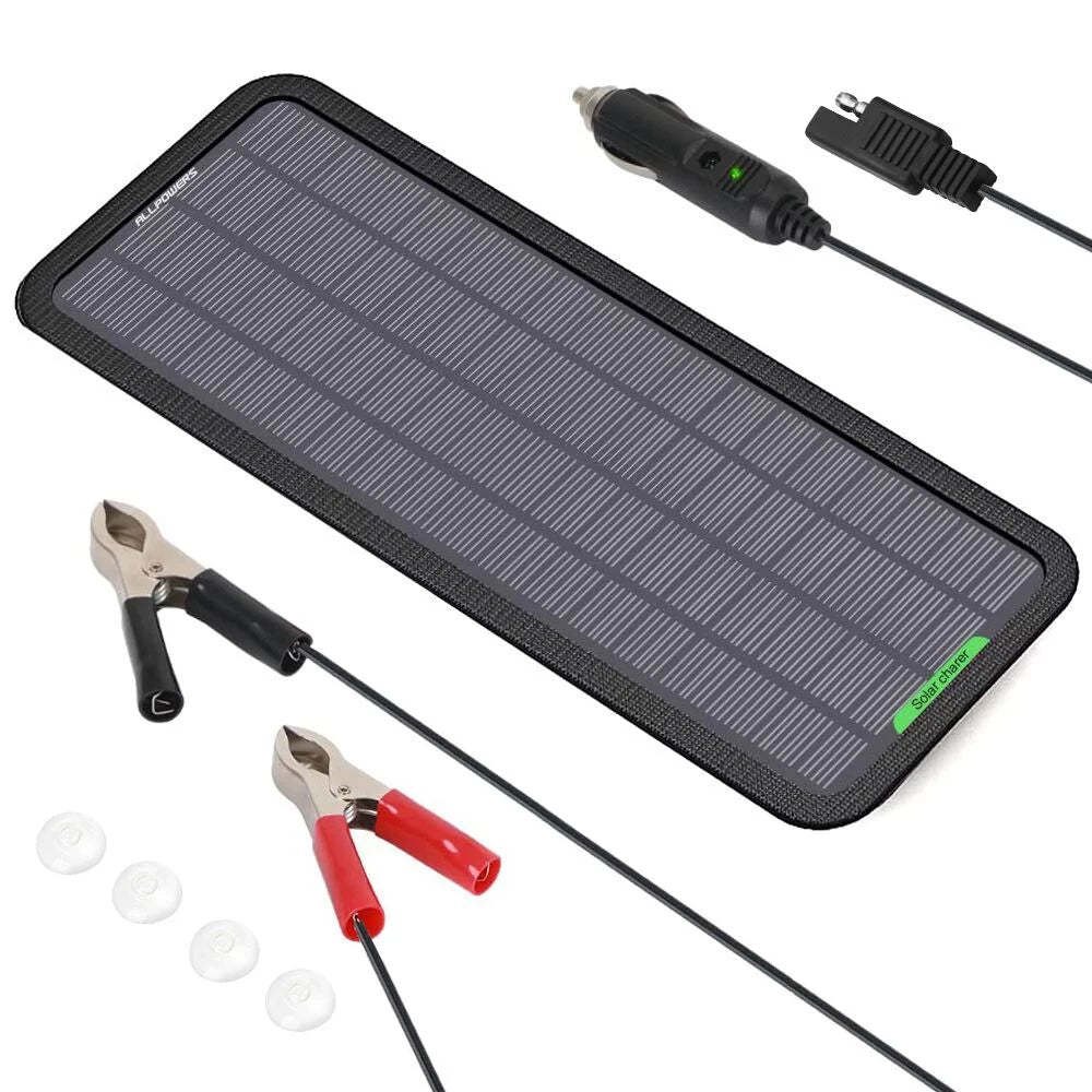 5W 12V 18V Solar Battery Maintainer Portable Solar Panel Kit R4094