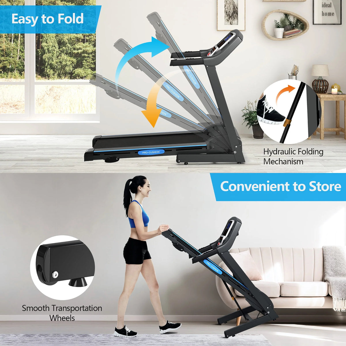 2.25HP Foldable Electric Treadmill F122517