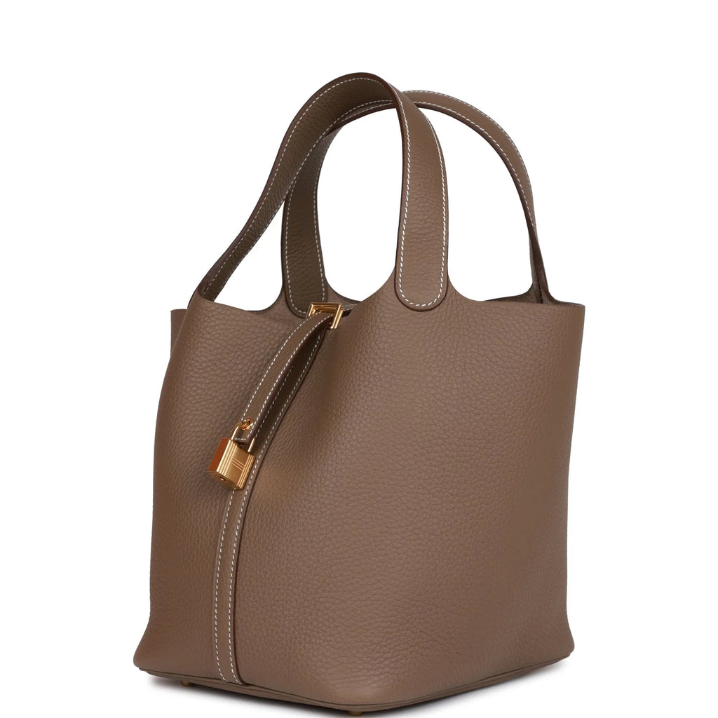 Etoupe Clemence Leather Handbag S717
