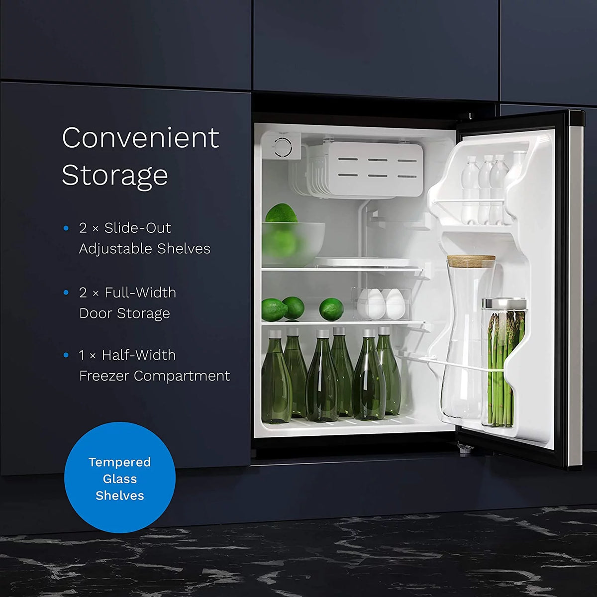 2.4 Cubic Feet Under Counter Refrigerator with Small Freezer C60709