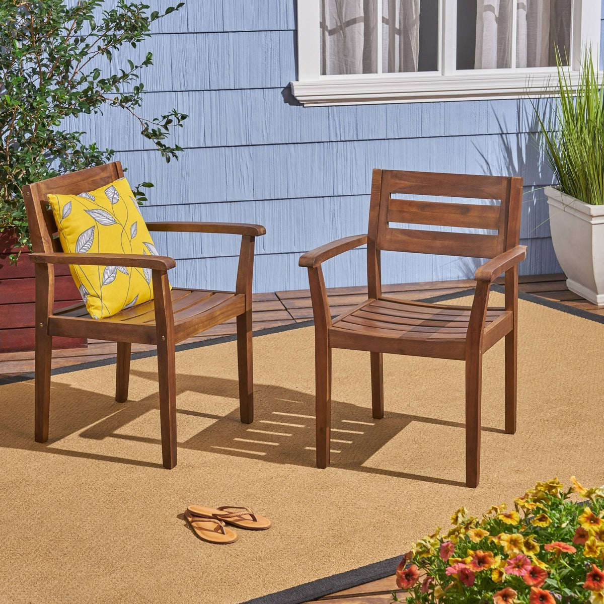 Acacia Wood Dining Chair Set of 2 O45970