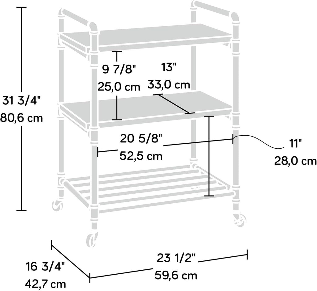 Multi-Purpose Cart Checked Oak Finish A9607