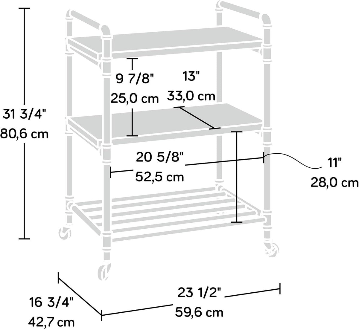 Multi-Purpose Cart Checked Oak Finish A9607