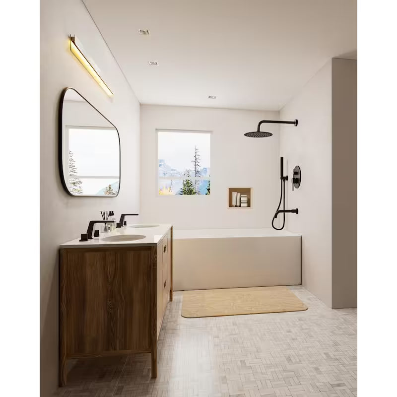 10 in. Wall Mount Shower Head and Tub Faucet 2.5 GPM Matte Black Z313147