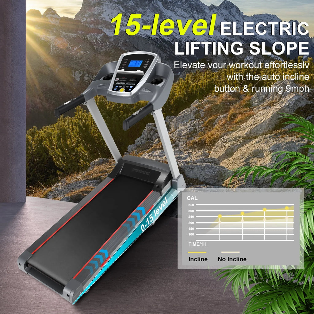 300LBS 3.25HP Electric Treadmill with Auto Incline P156338
