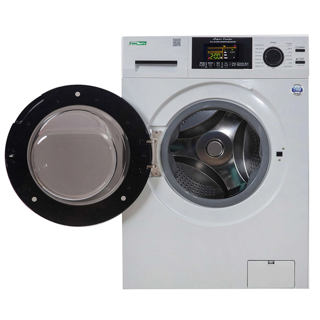 15 lbs Compact Combo Washer Dryer with Pet Cycle in White L435