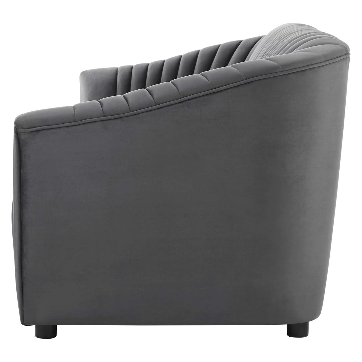 Charcoal Grey Velvet Tufted Sofa O505824