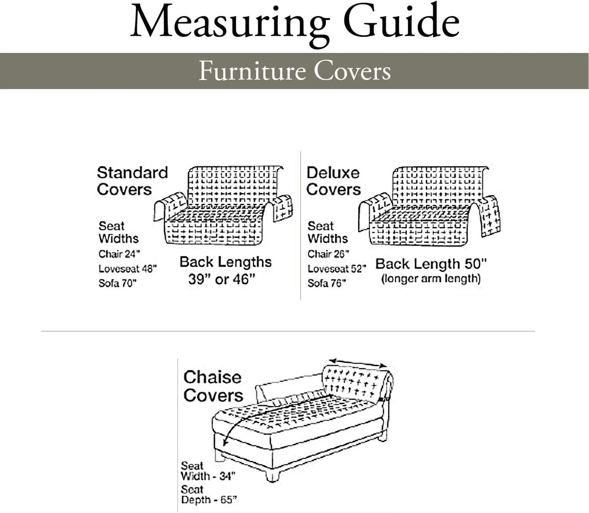 Microfiber 100% Polyester Machine Washable Quilted Furniture Throw Cover A235016