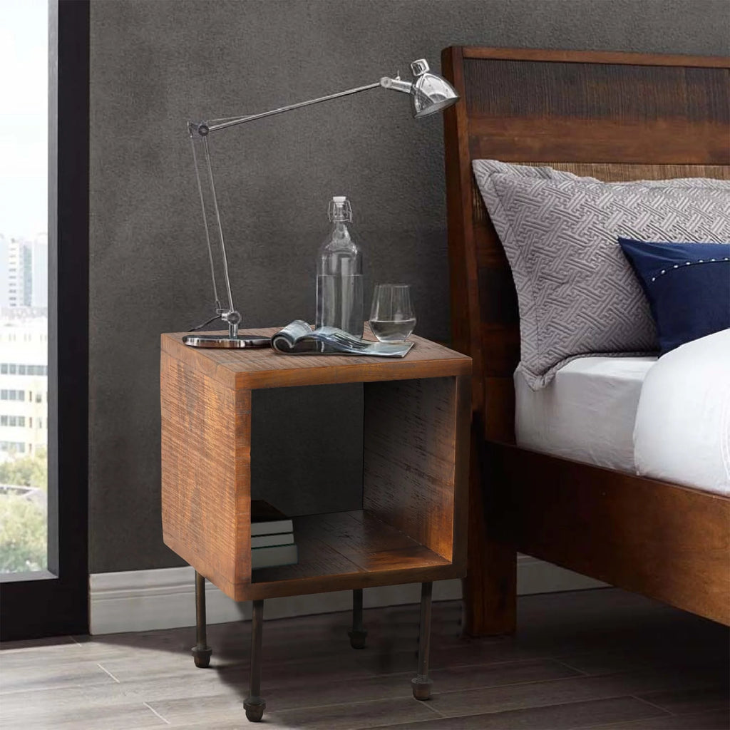 Brown Wooden Nightstand J195849