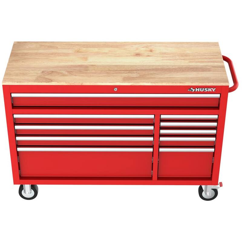 52 in. Red Mobile Workbench Cabinet Z42423