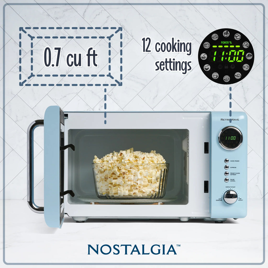 Blue 0.7 Cubic Foot 700-Watt Countertop Microwave Oven W15097