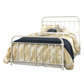 Queen Metal Spindle Panel Bed in White X25010