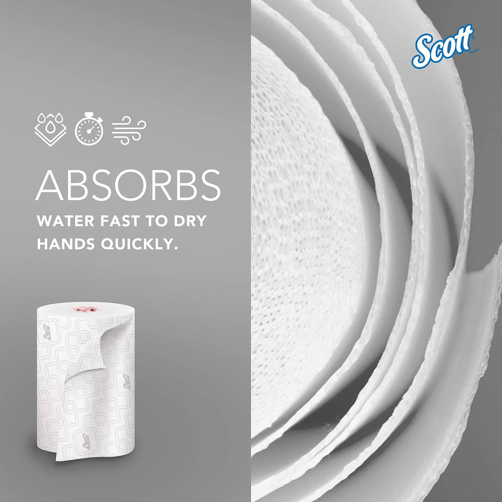 White Hard Roll Towels, 6 Rolls/Case J50395