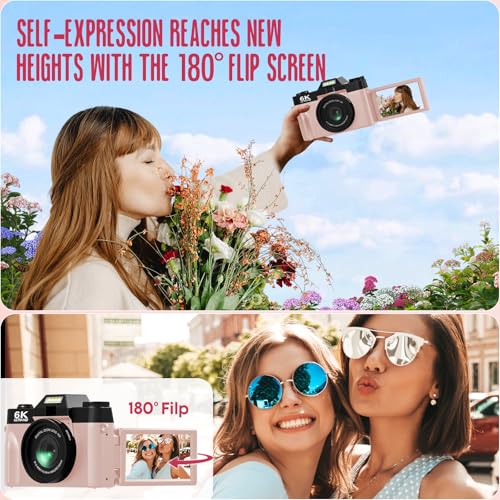 6K 64MP Compact Digital Camera with Microphone W1309