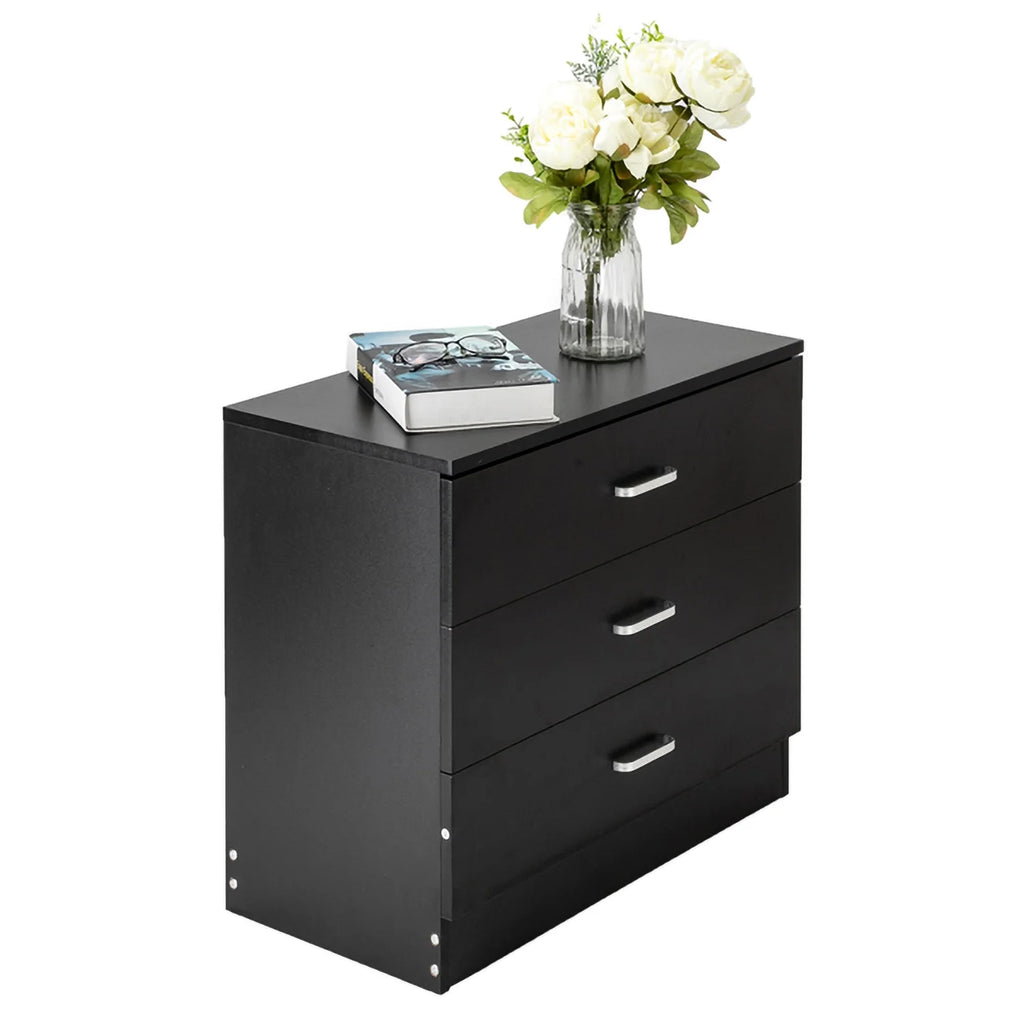 Black 3 Drawer Wood Dresser M633792