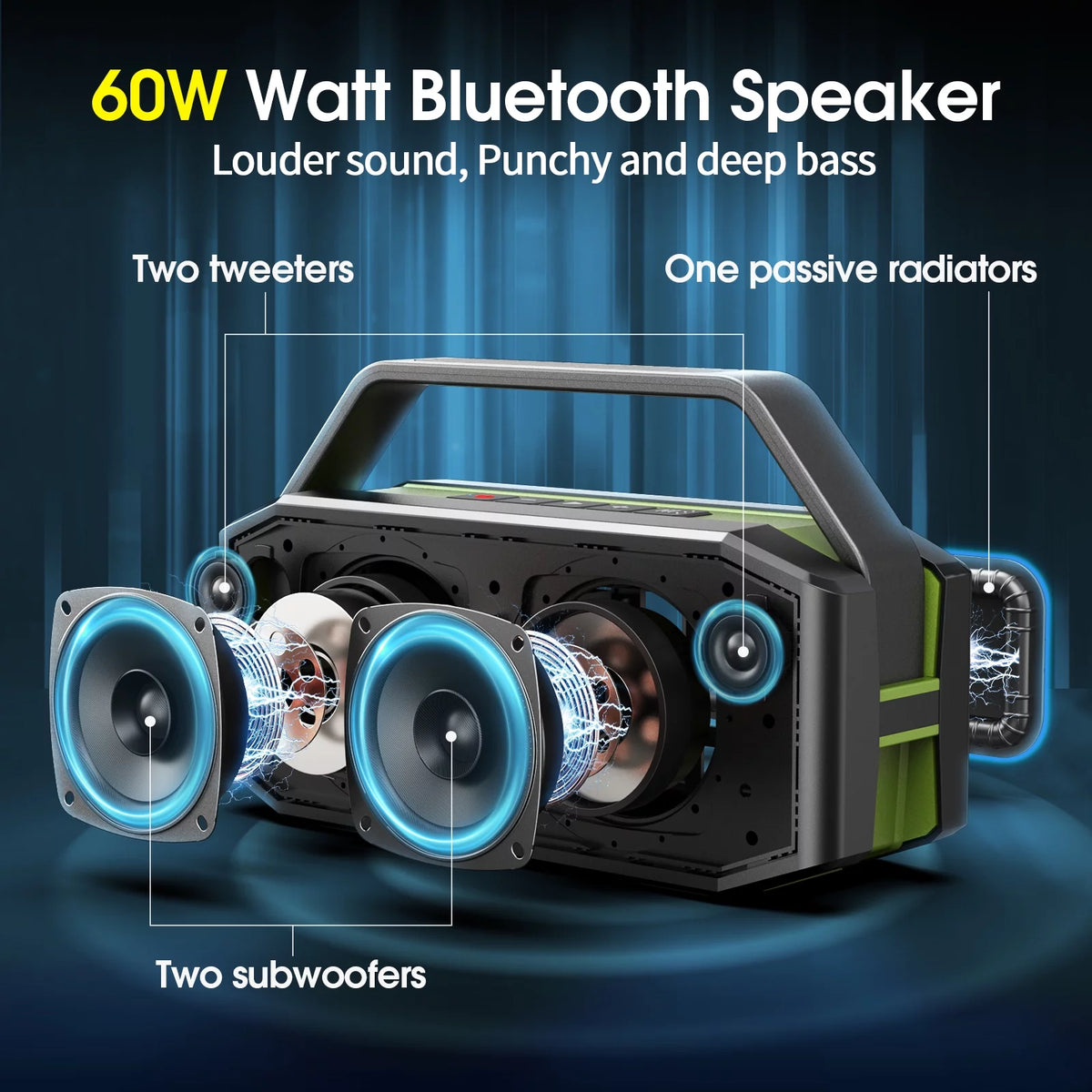 Portable Bluetooth Speaker with Rich Bass J949375