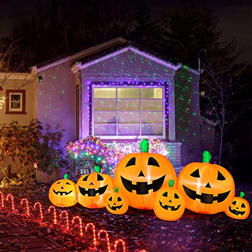 8 FT Inflatable Pumpkins LED Lights Decor U26267
