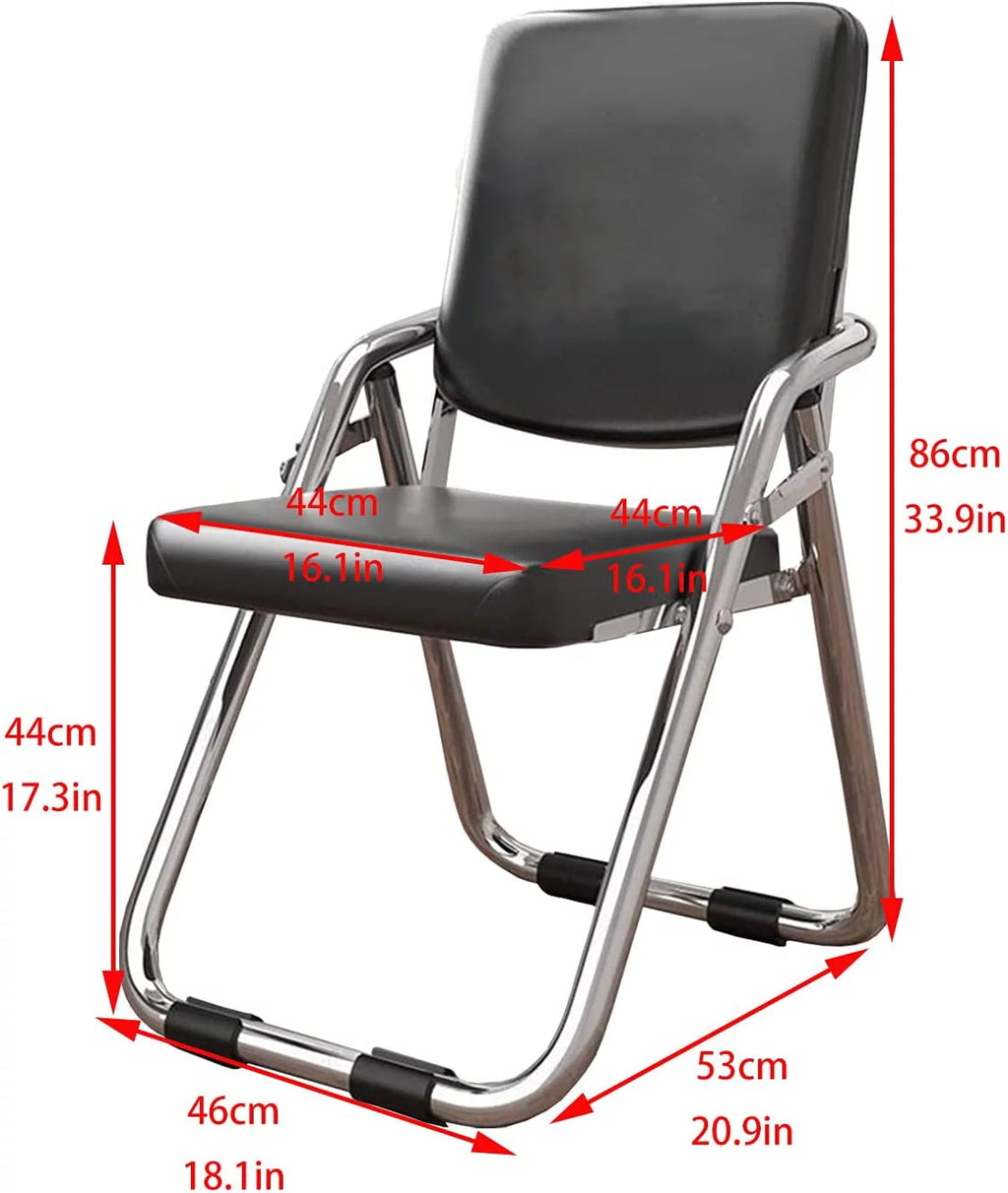 Folding Ergonomic Padded Office Chair Steel Frame Black K32936