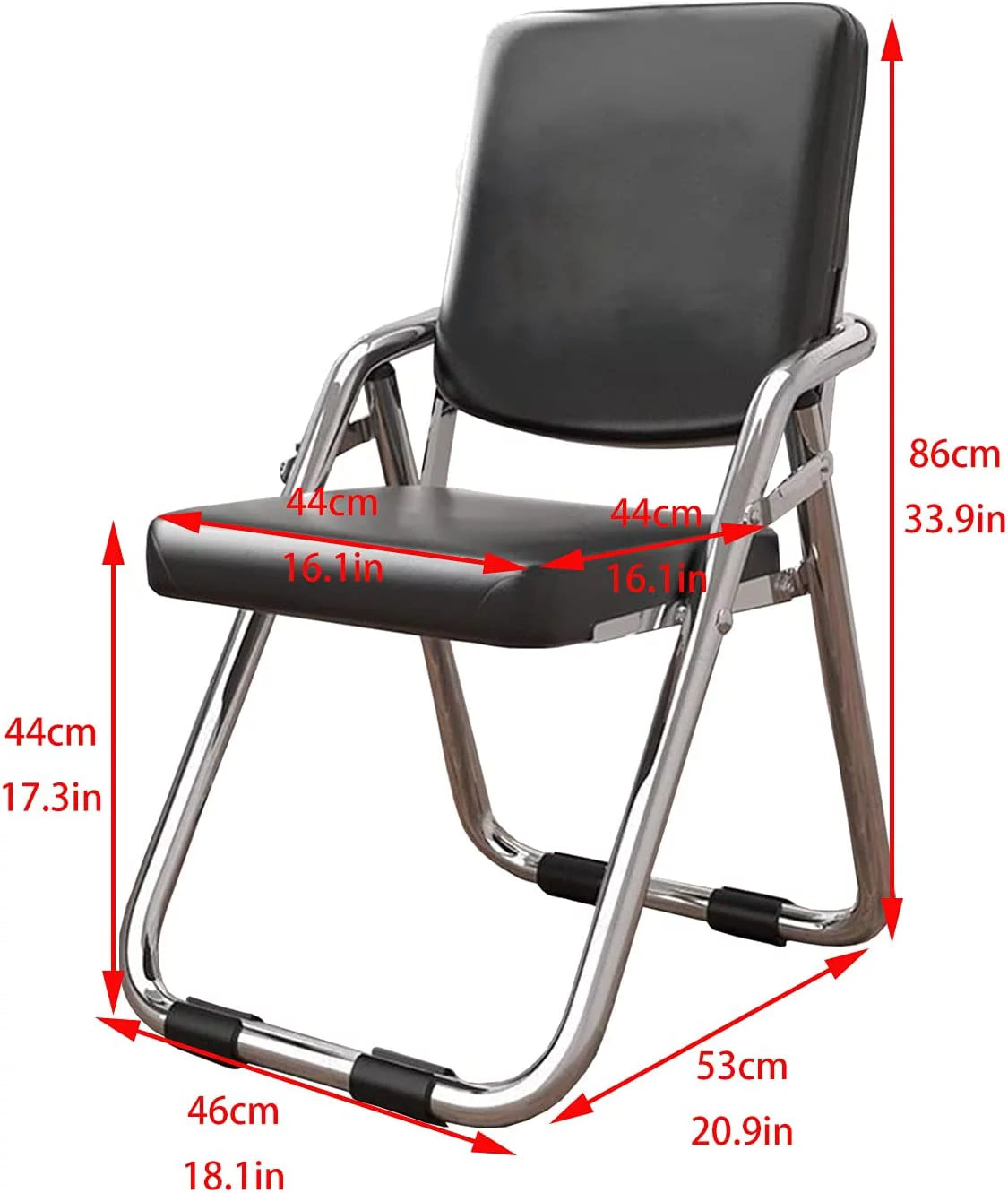 Folding Ergonomic Padded Office Chair Steel Frame Black K32936