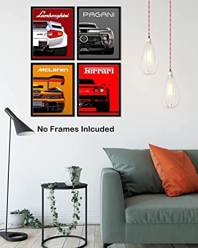 Car Wall Art Prints Set of 4 8"x10" Unframed E123128