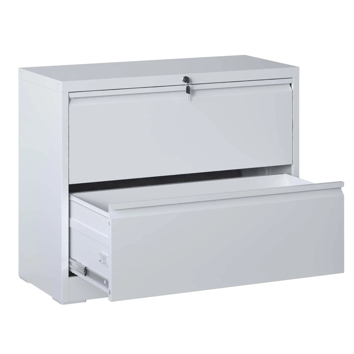 White 2 Drawer Locking Metal File Cabinet Z6218