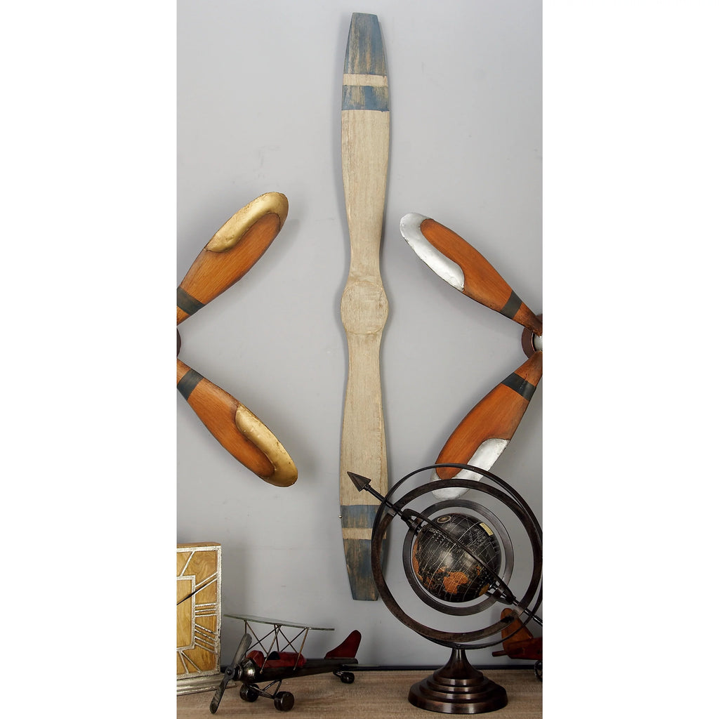 Brown Wood Airplane Propeller Wall Decor S9479