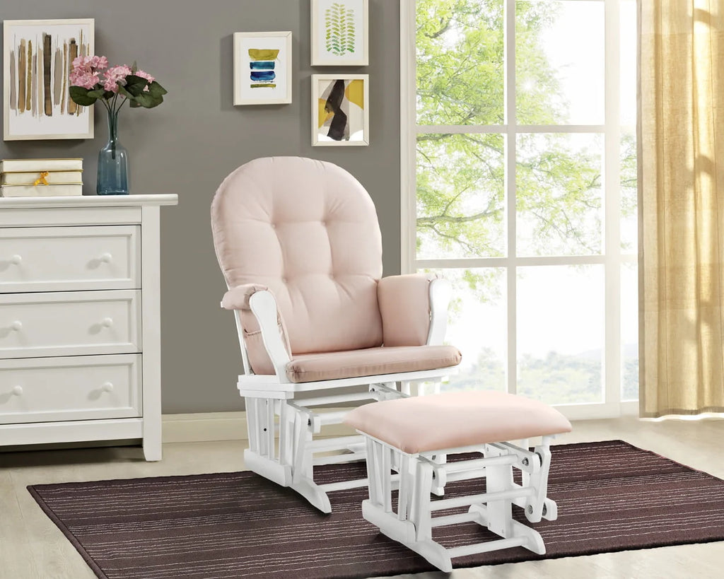 Windsor Glider and Ottoman, Natural w/ Beige Cushion U648908
