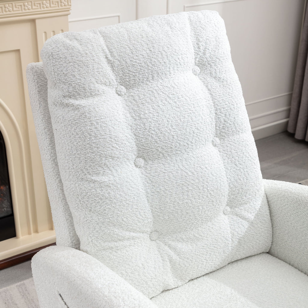 Rocking Chair with Footrest High Back Rubber Wood Legs P538117