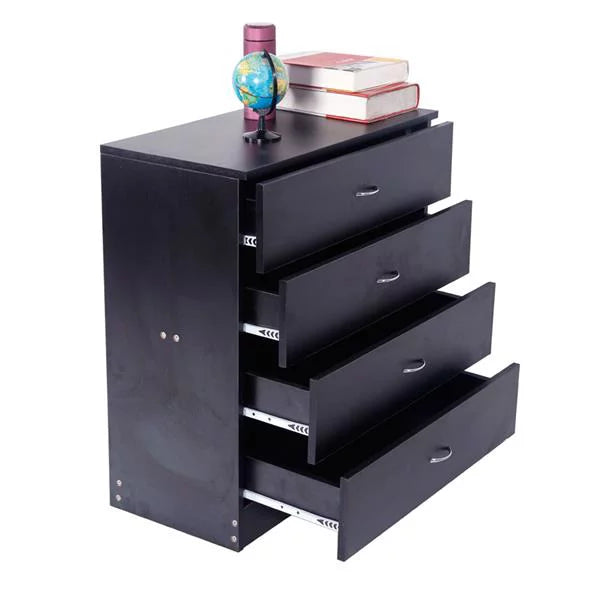 Black 4 Drawer Bedside Table G72321