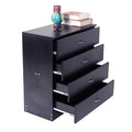 Black 4 Drawer Bedside Table G72321