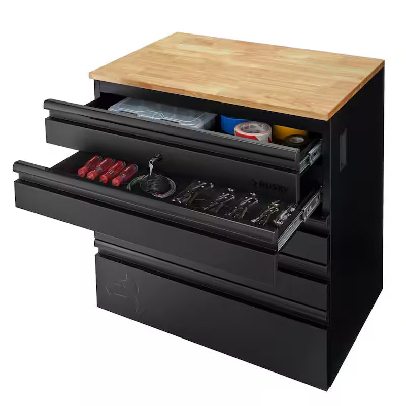 3-Piece Heavy Duty Welded Steel Garage Storage System in Black B1808