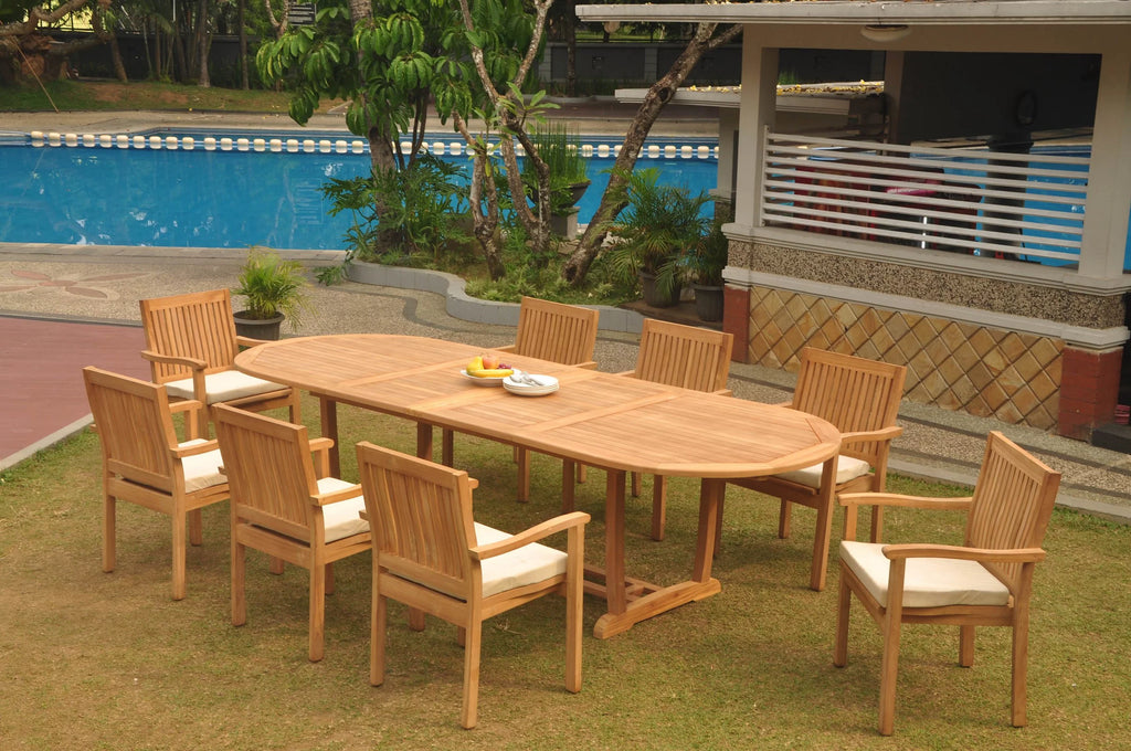Grade-A Teak 9 Pc 8 Seater Dining Set U5211