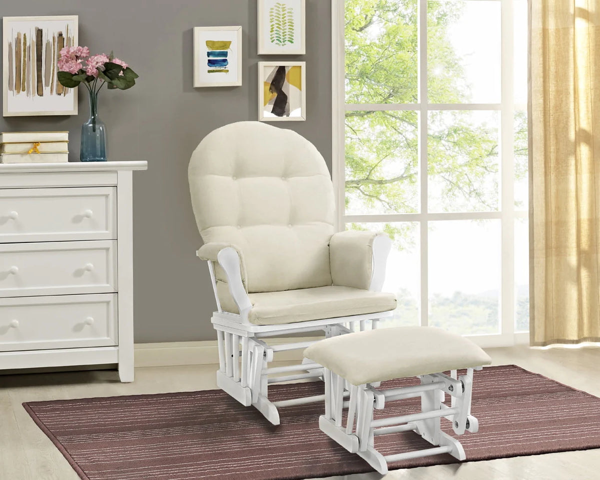 Windsor Glider and Ottoman, Natural w/ Beige Cushion U648908