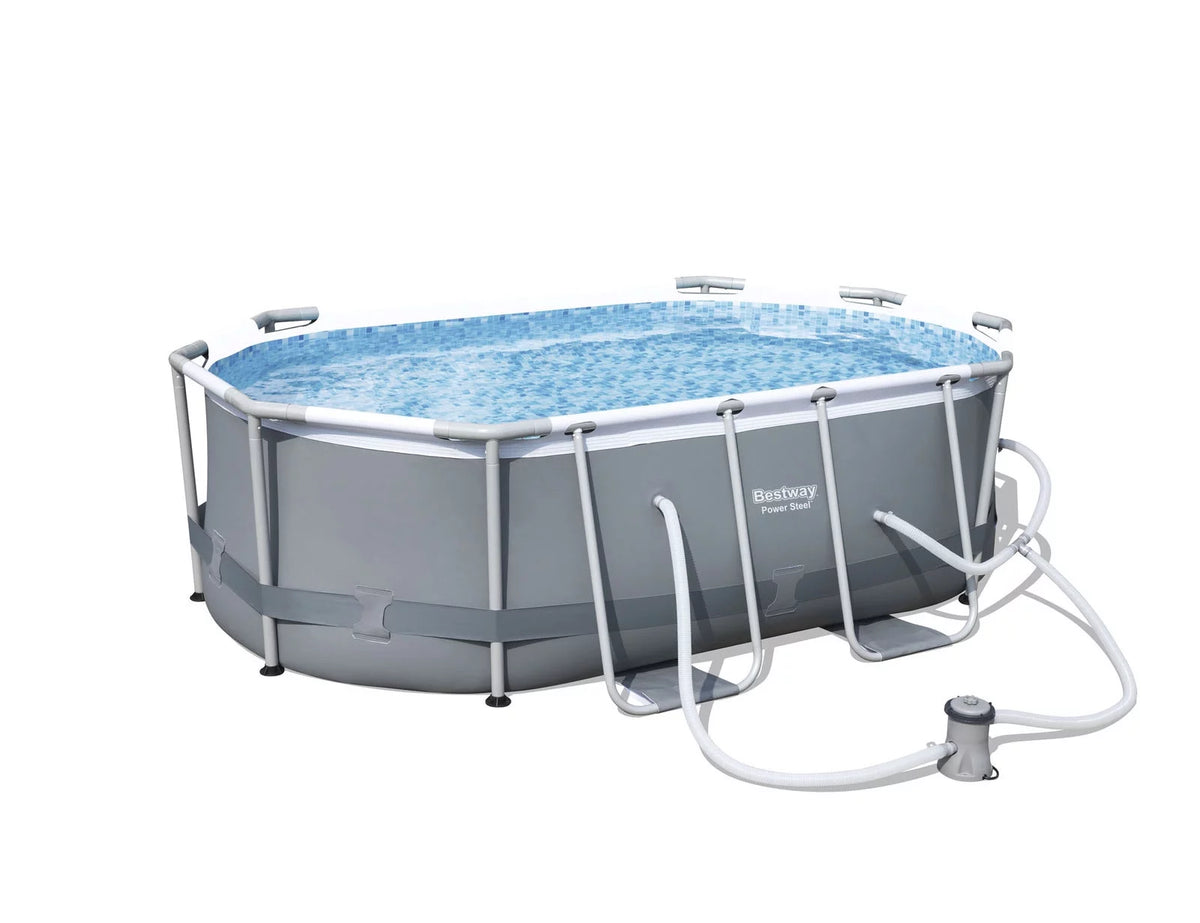 10' x 6'7 x 33 Power Steel Oval Frame Above Ground Swimming Pool A5065