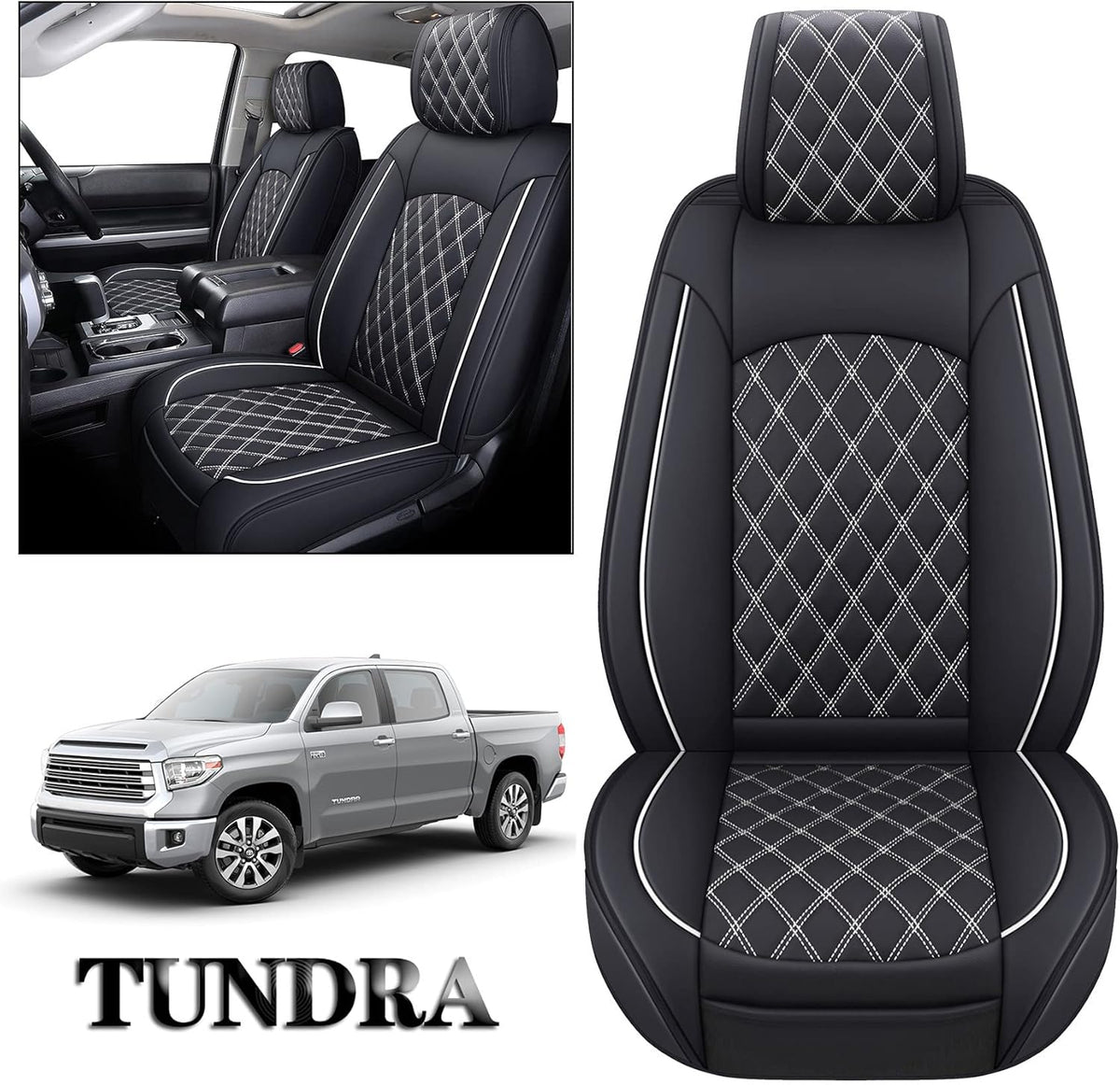 Waterproof Faux Leather Full Seat Covers 5 PCS Full Set Black-Red G44932